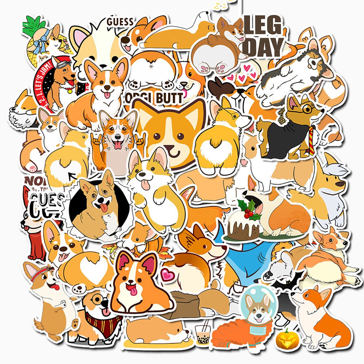 1 Cute Corgi Pet Notebook Waterproof Stickers - Image 1