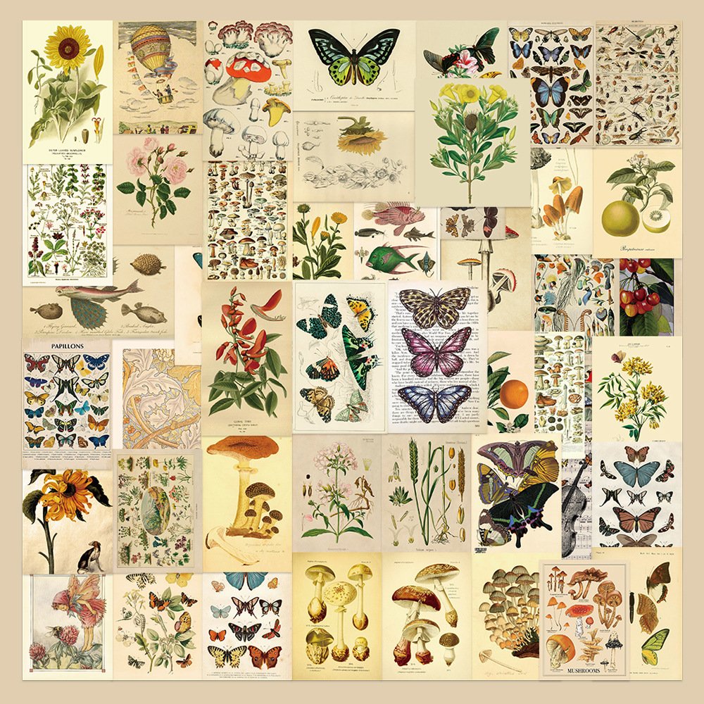 1 Retro butterfly decorative waterproof DIY stickers - Image 1