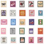 Waterproof decorative stickers for laptops, phones, guitars, and water bottles.