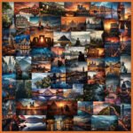 Landscape series notebook, phone case, and DIY decoration stickers.