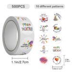 Happy Birthday sticker roll, desktop decoration, waterproof sticker, sealing sticker. - Image 2