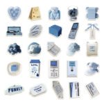 Blue minimalist sticker set for planners, phone cases, and DIY decoration. - Image 2