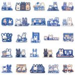 Blue-themed rabbit cross-border decorative stickers - Image 2