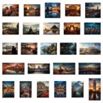 Landscape series notebook, phone case, and DIY decoration stickers. - Image 2