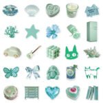 Mint green stickers for laptops, notebooks, phone cases, water bottles, and other decorative waterproof DIY applications. - Image 3
