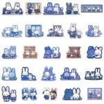 Blue-themed rabbit cross-border decorative stickers - Image 3
