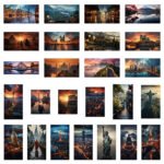 Landscape series notebook, phone case, and DIY decoration stickers. - Image 3