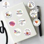 Happy Birthday sticker roll, desktop decoration, waterproof sticker, sealing sticker. - Image 4