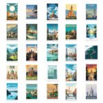 World map themed waterproof decorative stickers for laptops. - Image 4