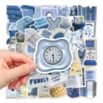 Blue minimalist sticker set for planners, phone cases, and DIY decoration. - Image 4