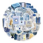 Blue minimalist sticker set for planners, phone cases, and DIY decoration. - Image 5